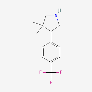 molecular formula C13H16F3N B1492609 3,3-Dimethyl-4-(4-(trifluoromethyl)phenyl)pyrrolidine CAS No. 2098117-85-0