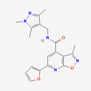 6-(furan-2-yl)-3-methyl-N-[(1,3,5-trimethyl-1H-pyrazol-4-yl)methyl][1,2]oxazolo[5,4-b]pyridine-4-carboxamide