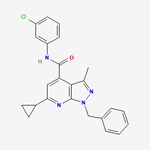 molecular formula C24H21ClN4O B14926099 1-benzyl-N-(3-chlorophenyl)-6-cyclopropyl-3-methyl-1H-pyrazolo[3,4-b]pyridine-4-carboxamide 