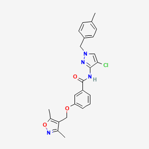 molecular formula C24H23ClN4O3 B14926101 N-[4-chloro-1-(4-methylbenzyl)-1H-pyrazol-3-yl]-3-[(3,5-dimethyl-1,2-oxazol-4-yl)methoxy]benzamide 