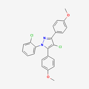 molecular formula C23H18Cl2N2O2 B14926125 4-chloro-1-(2-chlorophenyl)-3,5-bis(4-methoxyphenyl)-1H-pyrazole 