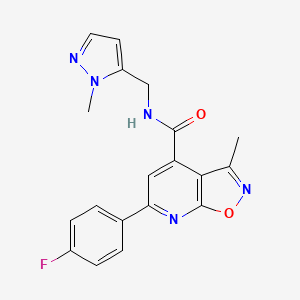 molecular formula C19H16FN5O2 B14926139 6-(4-fluorophenyl)-3-methyl-N-[(1-methyl-1H-pyrazol-5-yl)methyl][1,2]oxazolo[5,4-b]pyridine-4-carboxamide 