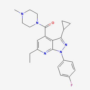 [3-cyclopropyl-6-ethyl-1-(4-fluorophenyl)-1H-pyrazolo[3,4-b]pyridin-4-yl](4-methylpiperazin-1-yl)methanone