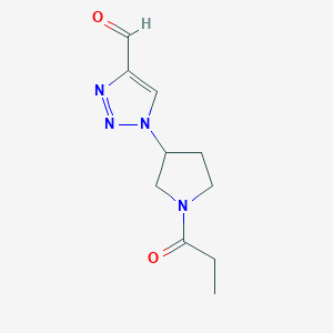 molecular formula C10H14N4O2 B1492618 1-(1-propionylpyrrolidin-3-yl)-1H-1,2,3-triazole-4-carbaldehyde CAS No. 2092562-07-5