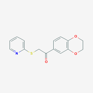 molecular formula C15H13NO3S B14926186 1-(2,3-Dihydro-1,4-benzodioxin-6-yl)-2-(pyridin-2-ylsulfanyl)ethanone 