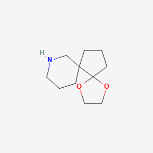 molecular formula C11H19NO2 B1492622 1,4-Dioxa-8-azadispiro[4.0.5(6).3(5)]tetradecane CAS No. 2098065-26-8
