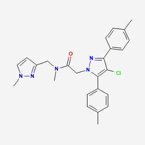 2-[4-chloro-3,5-bis(4-methylphenyl)-1H-pyrazol-1-yl]-N-methyl-N-[(1-methyl-1H-pyrazol-3-yl)methyl]acetamide