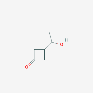 molecular formula C6H10O2 B1492625 3-(1-Hydroxyethyl)cyclobutan-1-one CAS No. 2092035-86-2
