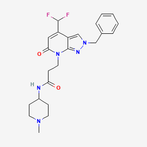 3-[2-benzyl-4-(difluoromethyl)-6-oxo-2,6-dihydro-7H-pyrazolo[3,4-b]pyridin-7-yl]-N-(1-methylpiperidin-4-yl)propanamide