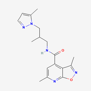 3,6-dimethyl-N-[2-methyl-3-(5-methyl-1H-pyrazol-1-yl)propyl][1,2]oxazolo[5,4-b]pyridine-4-carboxamide