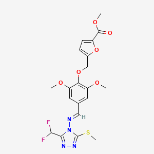 methyl 5-({4-[(E)-{[3-(difluoromethyl)-5-(methylsulfanyl)-4H-1,2,4-triazol-4-yl]imino}methyl]-2,6-dimethoxyphenoxy}methyl)furan-2-carboxylate