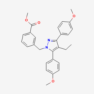 methyl 3-{[4-ethyl-3,5-bis(4-methoxyphenyl)-1H-pyrazol-1-yl]methyl}benzoate