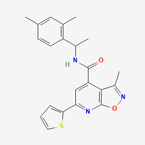 molecular formula C22H21N3O2S B14926310 N-[1-(2,4-dimethylphenyl)ethyl]-3-methyl-6-(thiophen-2-yl)[1,2]oxazolo[5,4-b]pyridine-4-carboxamide 