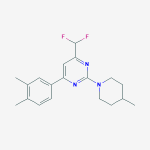 molecular formula C19H23F2N3 B14926315 4-(Difluoromethyl)-6-(3,4-dimethylphenyl)-2-(4-methylpiperidin-1-yl)pyrimidine 