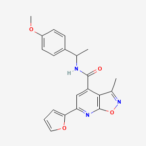 molecular formula C21H19N3O4 B14926323 6-(furan-2-yl)-N-[1-(4-methoxyphenyl)ethyl]-3-methyl[1,2]oxazolo[5,4-b]pyridine-4-carboxamide 