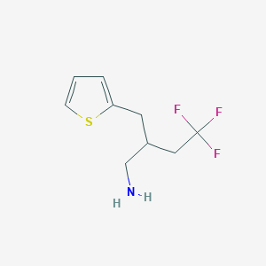 molecular formula C9H12F3NS B1492636 4,4,4-三氟-2-(噻吩-2-基甲基)丁烷-1-胺 CAS No. 2097962-43-9