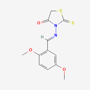 molecular formula C12H12N2O3S2 B14926360 3-{[(E)-(2,5-dimethoxyphenyl)methylidene]amino}-2-thioxo-1,3-thiazolidin-4-one 