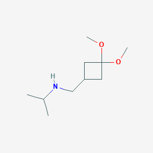 molecular formula C10H21NO2 B1492637 N-((3,3-dimethoxycyclobutyl)methyl)propan-2-amine CAS No. 2098043-47-9