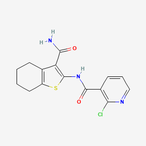 molecular formula C15H14ClN3O2S B14926372 N-(3-carbamoyl-4,5,6,7-tetrahydro-1-benzothiophen-2-yl)-2-chloropyridine-3-carboxamide 