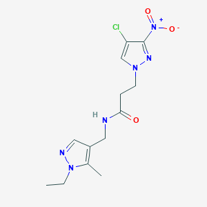 3-(4-chloro-3-nitro-1H-pyrazol-1-yl)-N-[(1-ethyl-5-methyl-1H-pyrazol-4-yl)methyl]propanamide