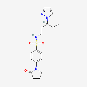 molecular formula C18H24N4O3S B14926388 4-(2-oxopyrrolidin-1-yl)-N-[3-(1H-pyrazol-1-yl)pentyl]benzenesulfonamide 