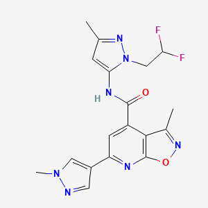 N-[1-(2,2-difluoroethyl)-3-methyl-1H-pyrazol-5-yl]-3-methyl-6-(1-methyl-1H-pyrazol-4-yl)[1,2]oxazolo[5,4-b]pyridine-4-carboxamide