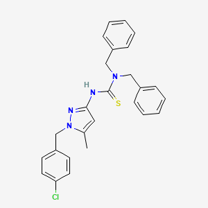 molecular formula C26H25ClN4S B14926408 1,1-dibenzyl-3-[1-(4-chlorobenzyl)-5-methyl-1H-pyrazol-3-yl]thiourea 