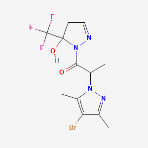 2-(4-bromo-3,5-dimethyl-1H-pyrazol-1-yl)-1-[5-hydroxy-5-(trifluoromethyl)-4,5-dihydro-1H-pyrazol-1-yl]propan-1-one