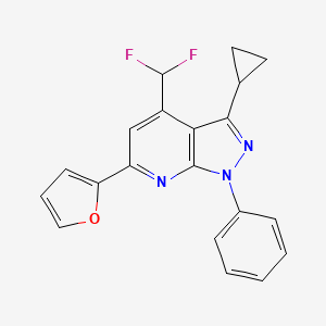 3-cyclopropyl-4-(difluoromethyl)-6-(furan-2-yl)-1-phenyl-1H-pyrazolo[3,4-b]pyridine