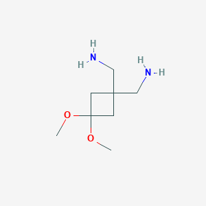 molecular formula C8H18N2O2 B1492646 (3,3-Dimethoxycyclobutane-1,1-diyl)dimethanamine CAS No. 2097964-22-0
