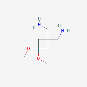 molecular formula C8H18N2O2 B1492646 (3,3-二甲氧基环丁烷-1,1-二基)二甲胺 CAS No. 2097964-22-0