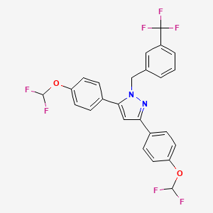 molecular formula C25H17F7N2O2 B14926476 3,5-bis[4-(difluoromethoxy)phenyl]-1-[3-(trifluoromethyl)benzyl]-1H-pyrazole 