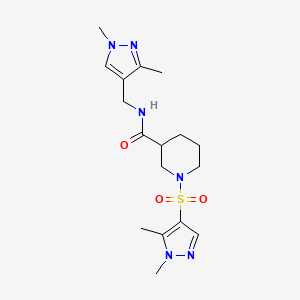 molecular formula C17H26N6O3S B14926490 N-[(1,3-dimethyl-1H-pyrazol-4-yl)methyl]-1-[(1,5-dimethyl-1H-pyrazol-4-yl)sulfonyl]piperidine-3-carboxamide 