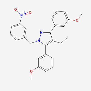 molecular formula C26H25N3O4 B14926514 4-ethyl-3,5-bis(3-methoxyphenyl)-1-(3-nitrobenzyl)-1H-pyrazole 