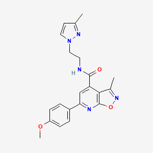 molecular formula C21H21N5O3 B14926523 6-(4-methoxyphenyl)-3-methyl-N-[2-(3-methyl-1H-pyrazol-1-yl)ethyl][1,2]oxazolo[5,4-b]pyridine-4-carboxamide 