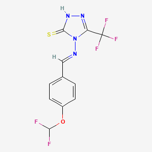 molecular formula C11H7F5N4OS B14926545 4-({(E)-[4-(difluoromethoxy)phenyl]methylidene}amino)-5-(trifluoromethyl)-4H-1,2,4-triazole-3-thiol 