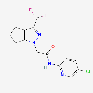 molecular formula C14H13ClF2N4O B14926567 N-(5-chloropyridin-2-yl)-2-[3-(difluoromethyl)-5,6-dihydrocyclopenta[c]pyrazol-1(4H)-yl]acetamide 