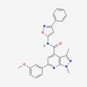 molecular formula C25H21N5O3 B14926601 6-(3-methoxyphenyl)-1,3-dimethyl-N-(3-phenyl-1,2-oxazol-5-yl)-1H-pyrazolo[3,4-b]pyridine-4-carboxamide 