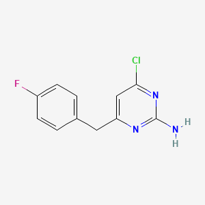 molecular formula C11H9ClFN3 B1492661 4-Chloro-6-(4-fluorobenzyl)pyrimidin-2-amine CAS No. 2092284-28-9