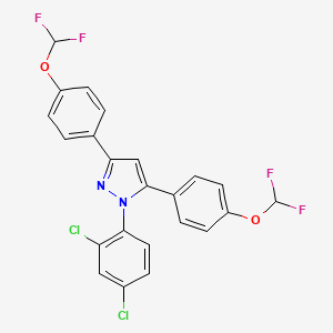 molecular formula C23H14Cl2F4N2O2 B14926619 1-(2,4-dichlorophenyl)-3,5-bis[4-(difluoromethoxy)phenyl]-1H-pyrazole 