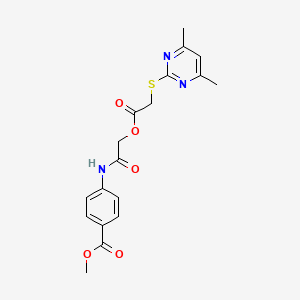 molecular formula C18H19N3O5S B14926634 Methyl 4-[[2-[2-(4,6-dimethylpyrimidin-2-yl)sulfanylacetyl]oxyacetyl]amino]benzoate 