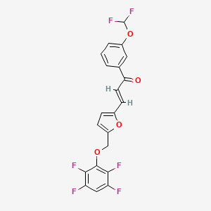 molecular formula C21H12F6O4 B14926639 (2E)-1-[3-(difluoromethoxy)phenyl]-3-{5-[(2,3,5,6-tetrafluorophenoxy)methyl]furan-2-yl}prop-2-en-1-one 