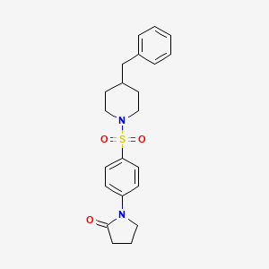 molecular formula C22H26N2O3S B14926646 1-{4-[(4-Benzylpiperidin-1-yl)sulfonyl]phenyl}pyrrolidin-2-one 