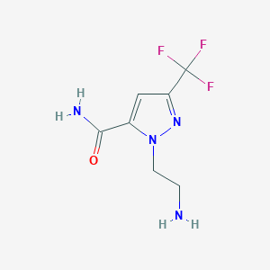 molecular formula C7H9F3N4O B1492665 1-(2-氨基乙基)-3-(三氟甲基)-1H-吡唑-5-甲酰胺 CAS No. 2098069-53-3