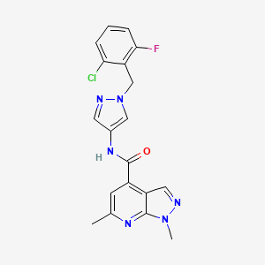 N-[1-(2-chloro-6-fluorobenzyl)-1H-pyrazol-4-yl]-1,6-dimethyl-1H-pyrazolo[3,4-b]pyridine-4-carboxamide