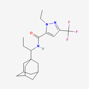 molecular formula C20H28F3N3O B14926690 N~5~-[1-(1-Adamantyl)propyl]-1-ethyl-3-(trifluoromethyl)-1H-pyrazole-5-carboxamide 