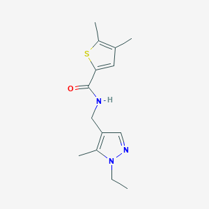 molecular formula C14H19N3OS B14926696 N-[(1-ethyl-5-methyl-1H-pyrazol-4-yl)methyl]-4,5-dimethylthiophene-2-carboxamide 