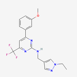 N-[(1-ethyl-1H-pyrazol-4-yl)methyl]-4-(3-methoxyphenyl)-6-(trifluoromethyl)pyrimidin-2-amine