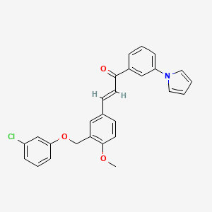 molecular formula C27H22ClNO3 B14926704 (2E)-3-{3-[(3-chlorophenoxy)methyl]-4-methoxyphenyl}-1-[3-(1H-pyrrol-1-yl)phenyl]prop-2-en-1-one 