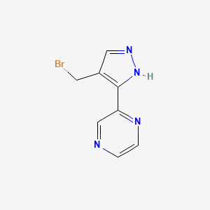 molecular formula C8H7BrN4 B1492671 2-(4-(溴甲基)-1H-吡唑-3-基)吡嗪 CAS No. 2091213-35-1